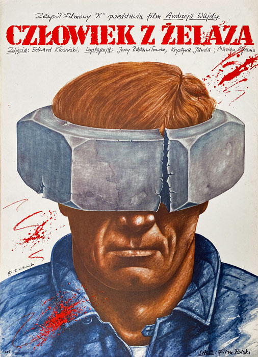Człowiek z żelaza, plakat Rafała Olbińskiego