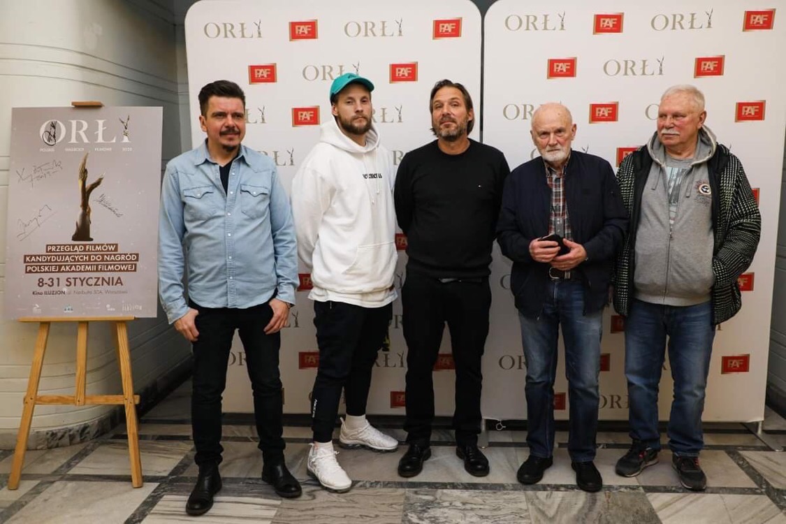 Mowa Ptaków, ekipa filmowa, od lewej Marcin Wierzchosławski, Sebastian Fabijański, Xavery Żuławski, Andrzej Jaroszewicz, Andrzej Korzyński